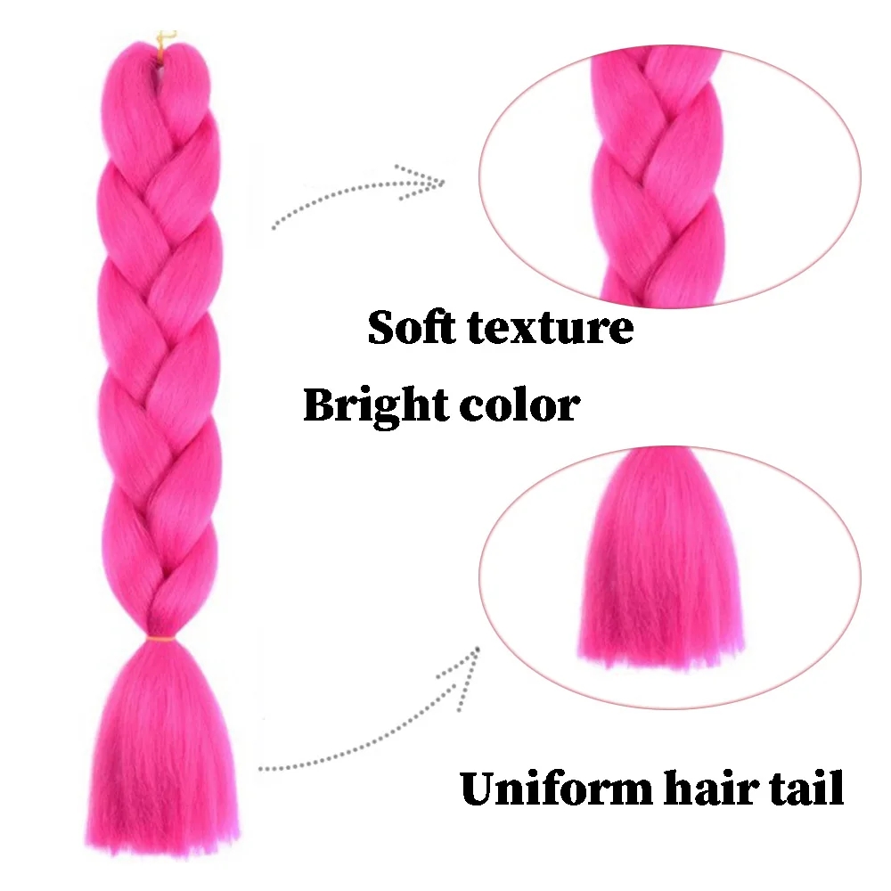 Jumbo Braiding Hair 3pcs Ombre Beige/Pink Synthetic Ombre Braiding Hair Braiding High Temperature Fiber Crochet Twist Braids