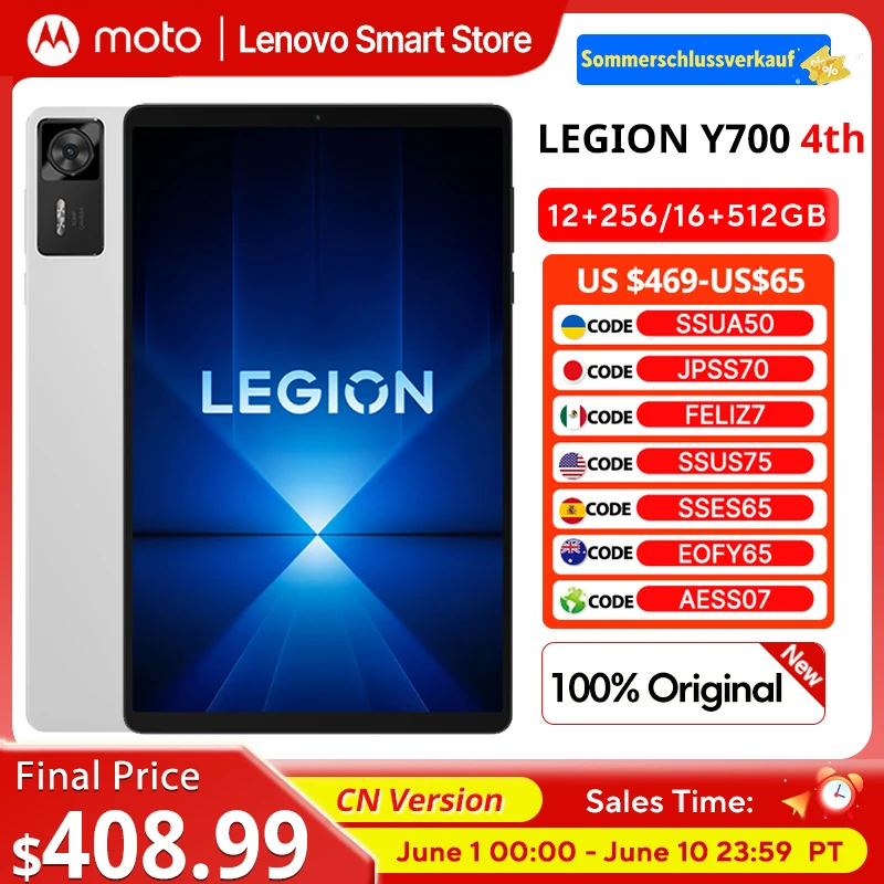 Original Lenovo Legion Y700 4th Gaming Tablet CN Version Snapdragon 8 Elite 8.8-inch 3K 165Hz Display 7600mAh Android 15 Pad PC