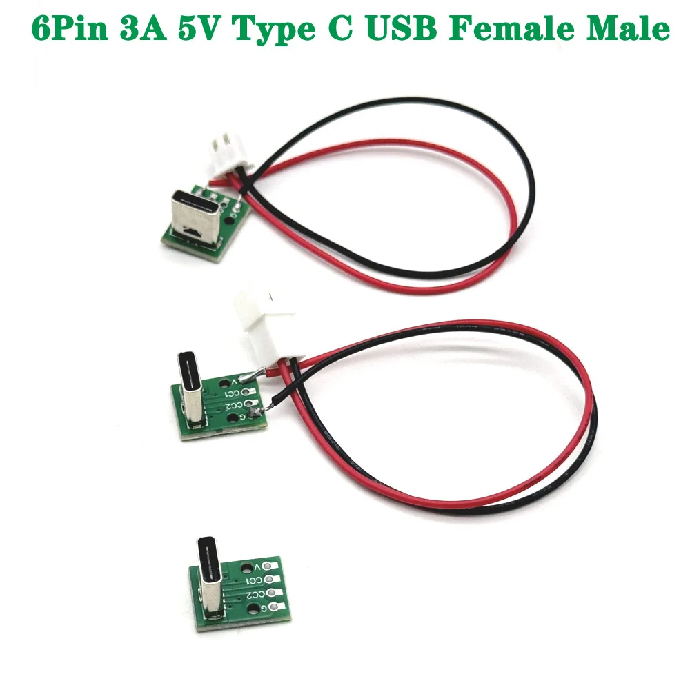 Type-c PCB with cabel Converter Adapter Micro USB to DIP female connector Breakout Board charging cable soldering board Socket