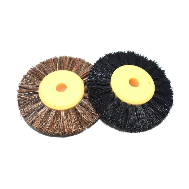 52mm 5-piece set  Polishing Brush Black Brown Bristle Buffing Abrasive Brush with Yellow Plastic Center Jewelry Tools