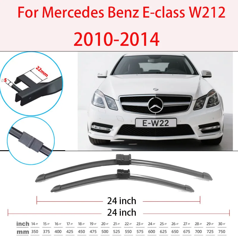 

Front Wiper Blades For Mercedes Benz E-class W212 2010-2014 2011 2012 2013 Windscreen Windshield Window Accessories 24"+24"