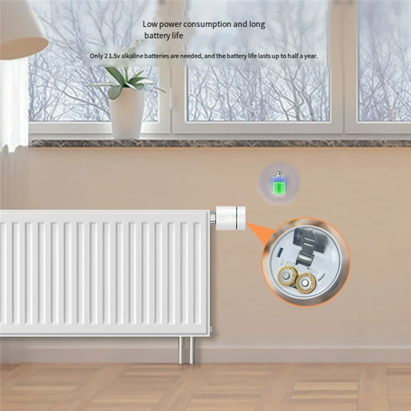 RMWIN-Tuya Interruptor De Válvula De Control De Temperatura Inteligente, Control De Aplicación Inteligente Control De Voz Regulación De Temperatura De Hogar Inteligente