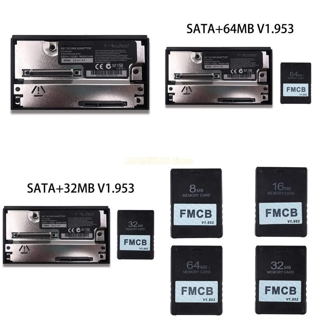 F62C untuk Konsol Game Adaptor Jaringan 8MB 64MB V1.953 Penggantian Kartu Memori FMCB