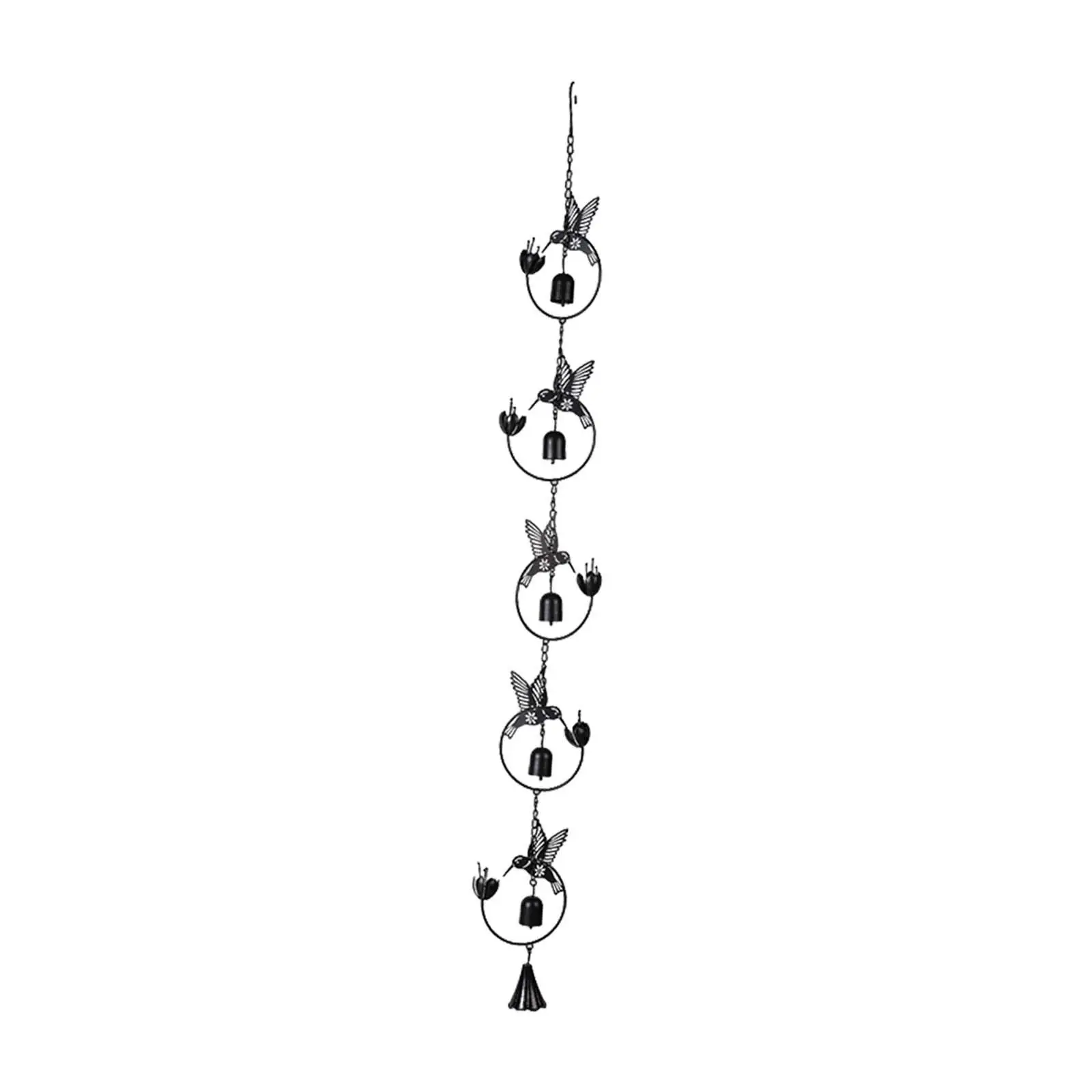 Cadena de lluvia de colibrí, campana de viento de Metal decorativa, atrapasueños de agua de lluvia, carillón de viento para canalones de jardín, aleros, drenaje, bajante, porche