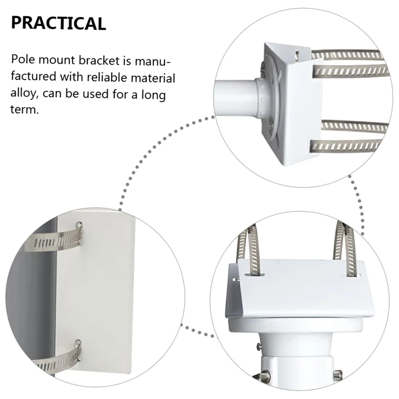 Street Light Pole Mount Holder Small Universal Joint Pole Column Holding Monitoring Bracket Camcorder Back Stand Iron Hoop Plate
