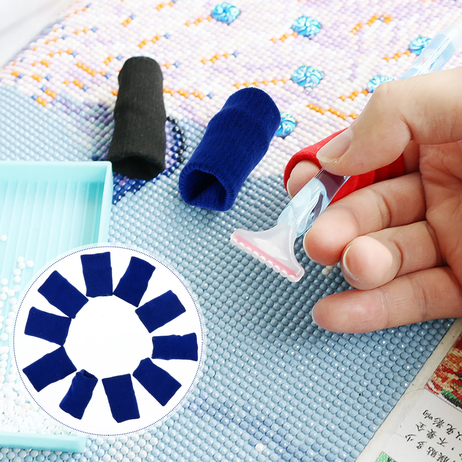 10 قطعة كم الاصبع للحفر اللوحة الخرز الفن الحرفية العمل الغطاء الواقي أصابع اليد حامي والعتاد التبعي