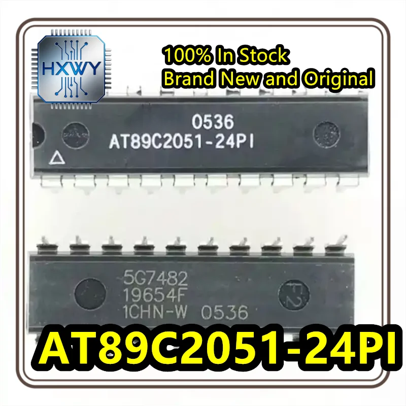 (5/20 pieces) AT89C2051-24PI AT89C2051 DIP-20 package 24MHz microcontroller chip, brand new, original, in stock, electronic IC.
