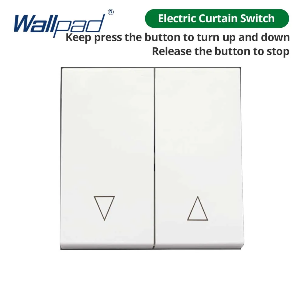 Wallpad 2 Gang Reset Wall Electric Curtain Switch Module Momentary Contact 52*52MM White Black Grey