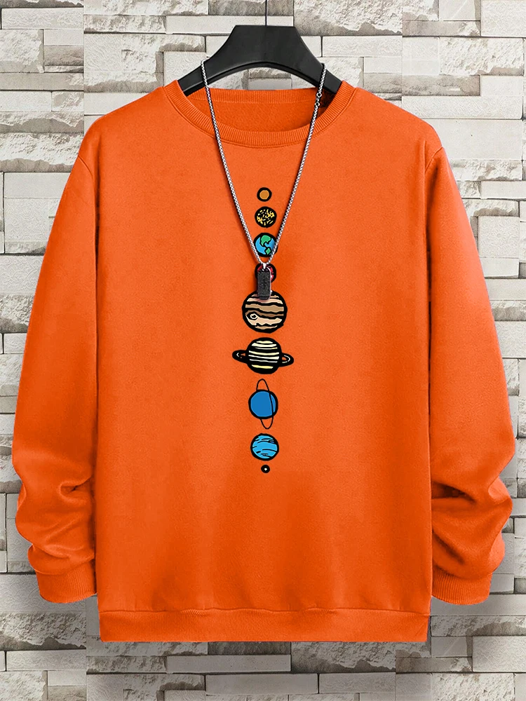 Planets In The Solar System Men Women Hoody Cartoon Crewneck Clothes Casual Comfortable Sweatshirts Warm Pullover Sweatshirt