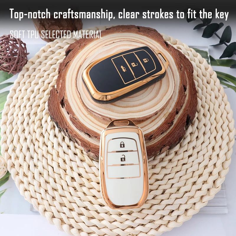 Premium TPU Car Key Case Cover for Toyota CHR CH-R Yairs RAV4 Camry Corolla RAV Prado Crown  Auris Land Cruiser 200 Accessories