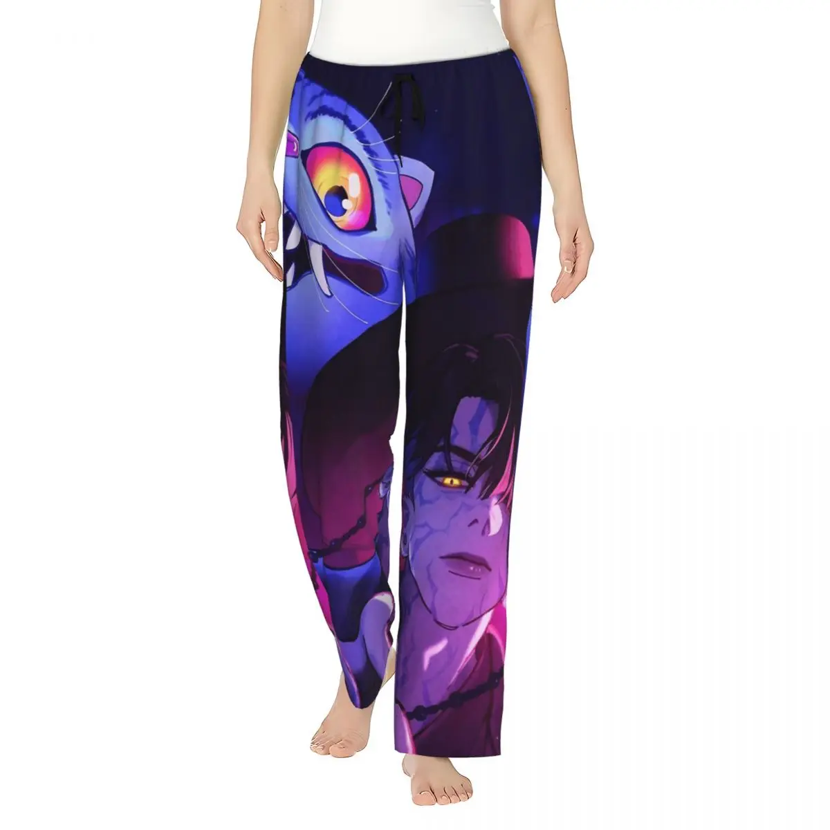 

Pajamas For Woman K-Pop Demon Hunters Jinu And Derpy Tiger Bedroom Pajama Pants with Pockets Sleeping Pants Fashion Homewear