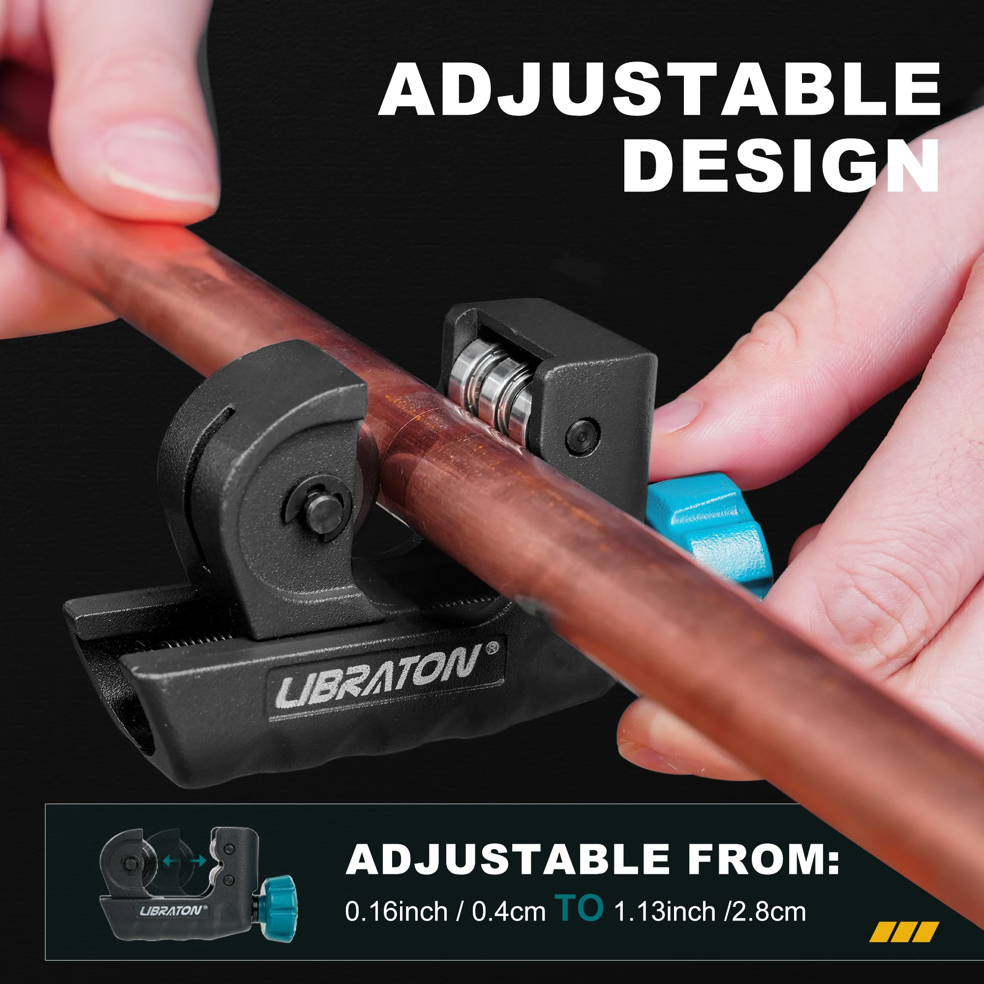 Libraton Mini Schläuche Cutter 4mm bis 28mm, Mini Rohr Cutter, kupfer Rohr Cutter mit Entgraten Werkzeug für Aluminium Rohr, Metall Rohr