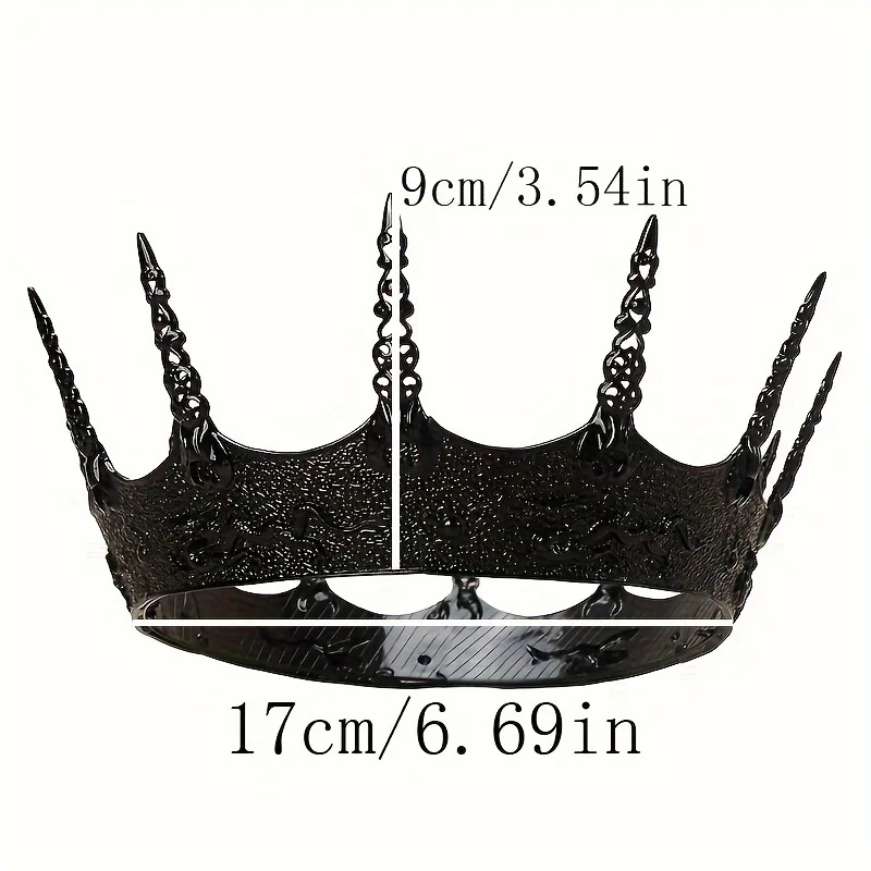 Simple alloy thorn king iron-blooded dark wind crown hollow carved crown party accessories headdress
