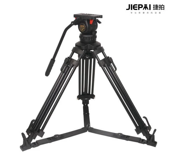 JiePai JP-V12L PRO V12T Tripod Broadcast Level Hydraulic Magnetic Suction Foot Rest Set Aluminum Alloy 12kg Proffesional Tripod