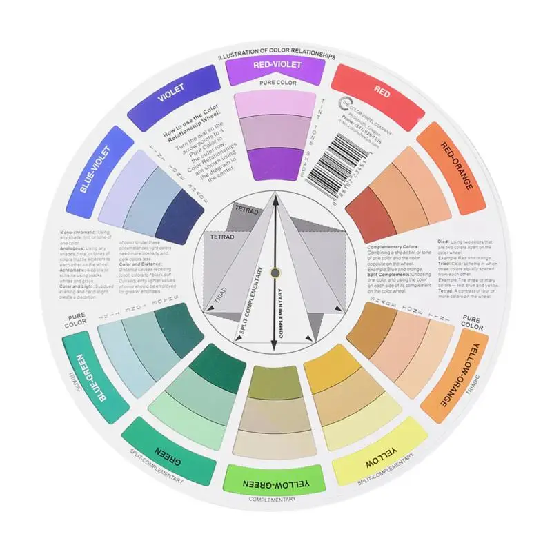 Professional Mixed Color Paper Card Design Wheel Ink Diagram Guide Circle Center Circle Rotation Tattoo Nail Paint