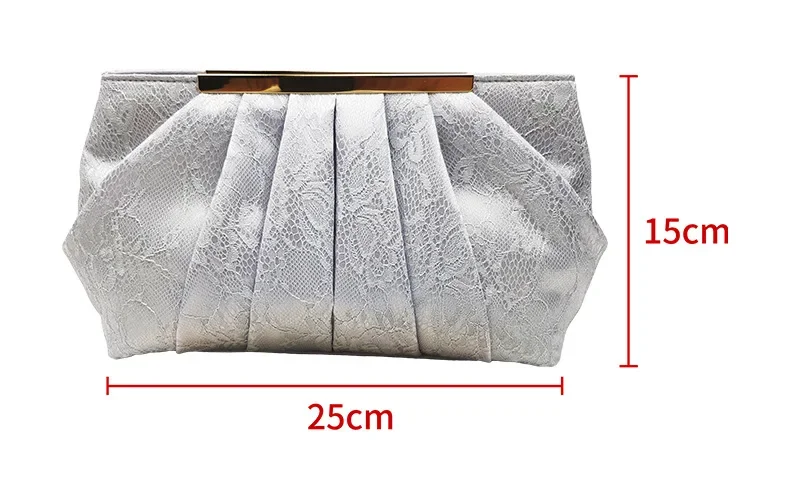 2023 New Lace Evening Bags Clutch Vintage  Bags Silver Luxury Handbags  Bolso Mujer Envelope Clutch Purse Female Messenger Bags