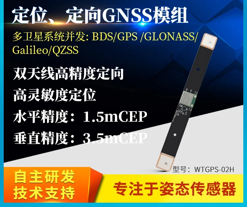 Gps Dual Antenna Positioning GNSS Low Power Navigation Module High Sensitivity WTGPS-02H