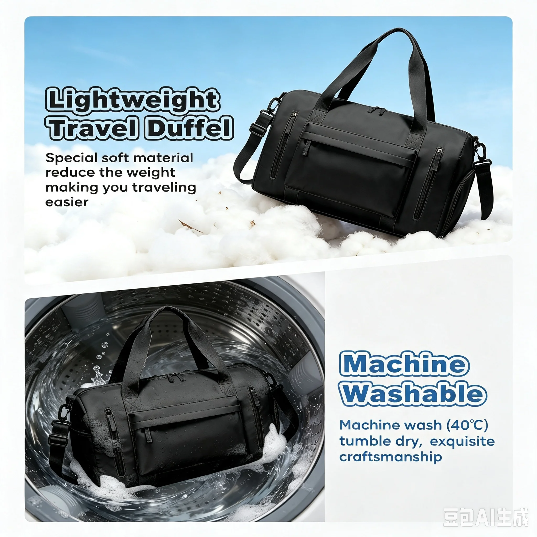 Men's Sports Fitness Bag Sports Travel Bag Water Resistant, Dry and Wet, Training Sports Bag for Gym, Portable Shoulder Pack image 6