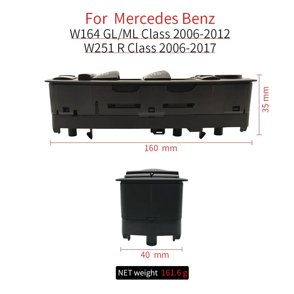 For Benz W164 W251 Car Electric Power Master Window Switch Replacement For Mercedes ML GL R Class R300 GL350 ML400 GL450 GL550 3