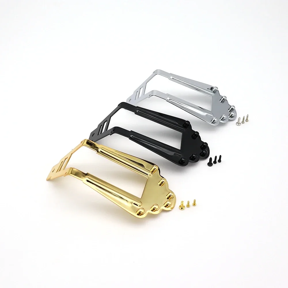 

Jazz Electric Guitar Bridge Pulling Board Stainless Steel Bridge Tailpiece for 6 String Jazz Replacement Golden