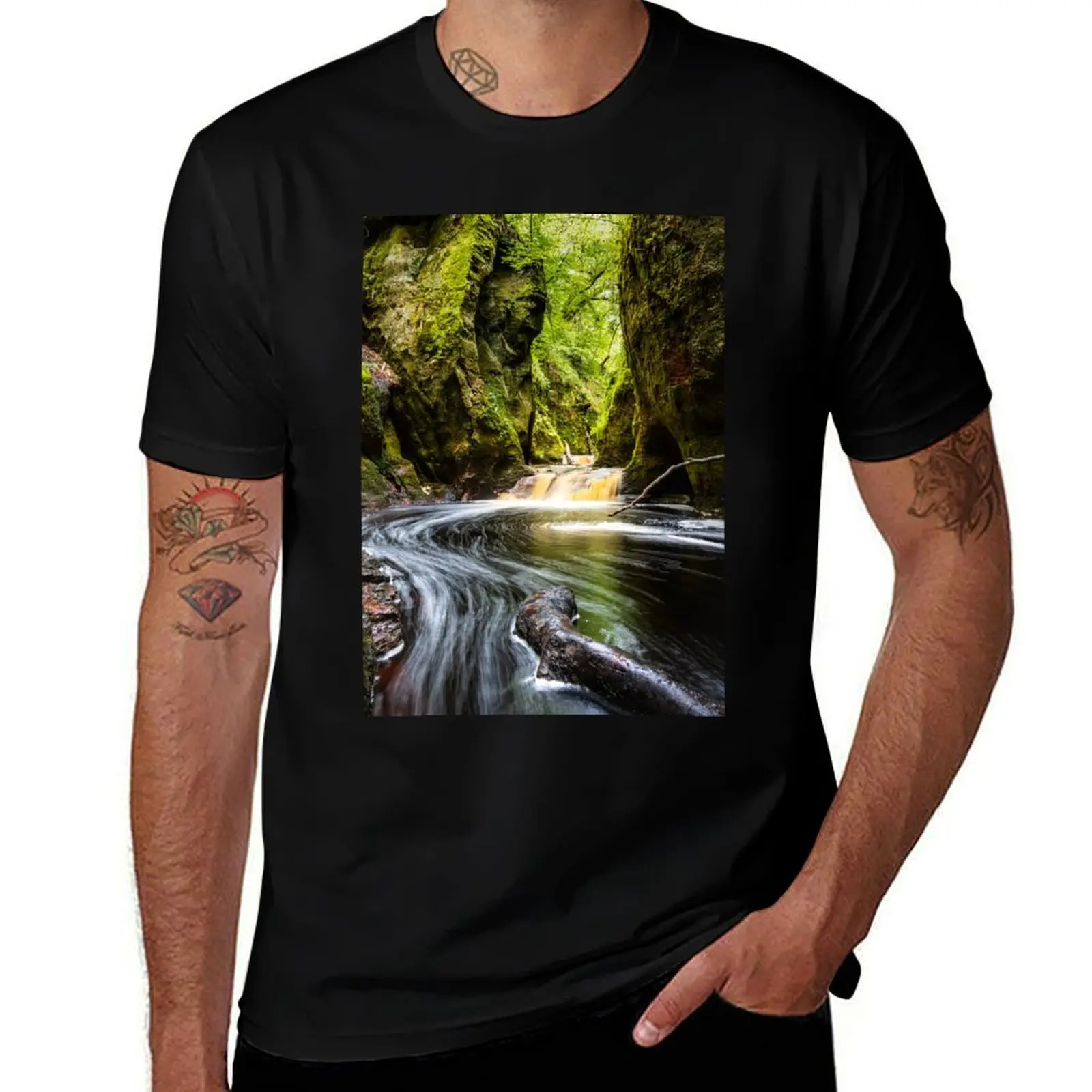 

The Devil's Pulpit, Finnich Glen, Scotland T-Shirt graphic tee shirt funny shirt cotton sweat anime stuff men graphic t shirts