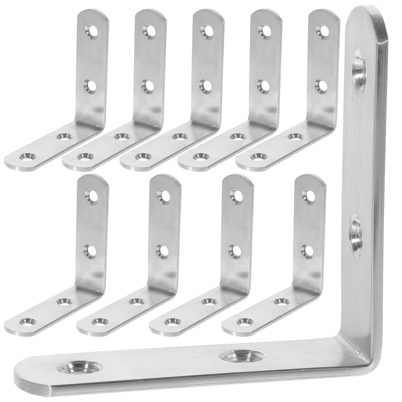 

10Pcs Solid Material L Brackets Sturdy Cabinet Shelf Mount Versatile Home Decor Brackets for Braces Angle Bracket