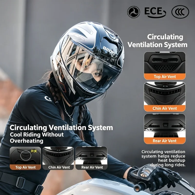 New Motorcycle Helmet ECE DOT Certification Full Face Racing Off-road Helmet Large Tail Wing Men Women Cascos Para Moto
