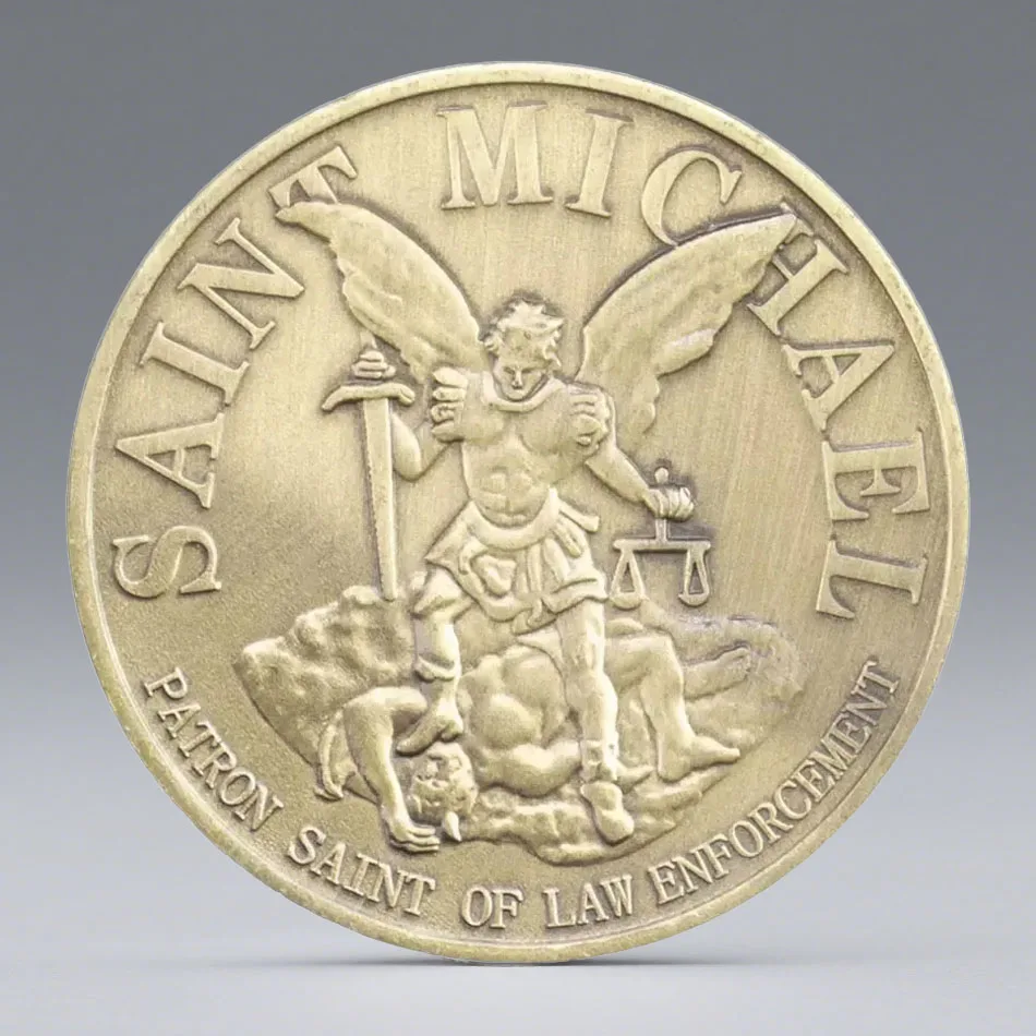 Holy Michael Guardian Coin - Cincinnati Commemorative Coin - Bronze Scale Memorial Coin