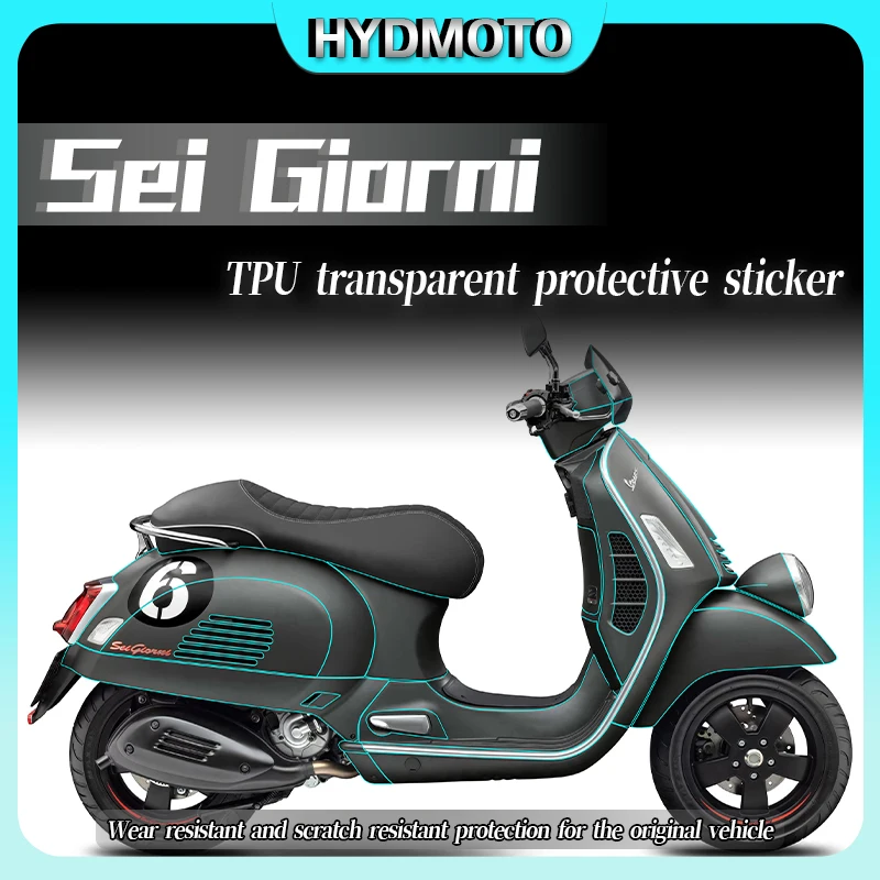 For Vespa Sei Giorni motorcycle accessories invisible car clothing film TPU transparent protective film waterproof modification