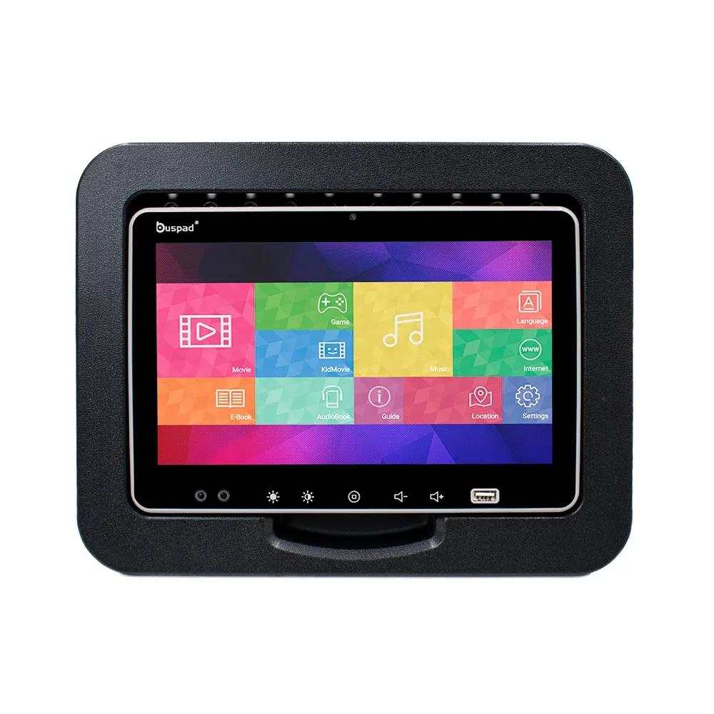 شاشة عرض حافلة عالمية 10.1 بوصة، نظام ترفيه المقعد الخلفي، جهاز لوحي يعمل باللمس، مشغل أندرويد، شاشة مسند الرأس #1