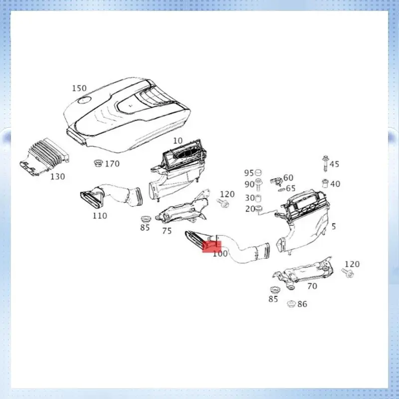

A51K-Left Side Engine Air Intake Hose Pipe A6420947797 For Mercedes-Benz S-Class W222 X222 S350 2013-2014 Car Air Line Tube Part
