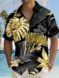 Men's Palm Leaf Tropical Plants Summer Hawaiian Shirt Aloha Shirt Short Sleeves Shirt Turndown Fashion Hawaiian casual shirt