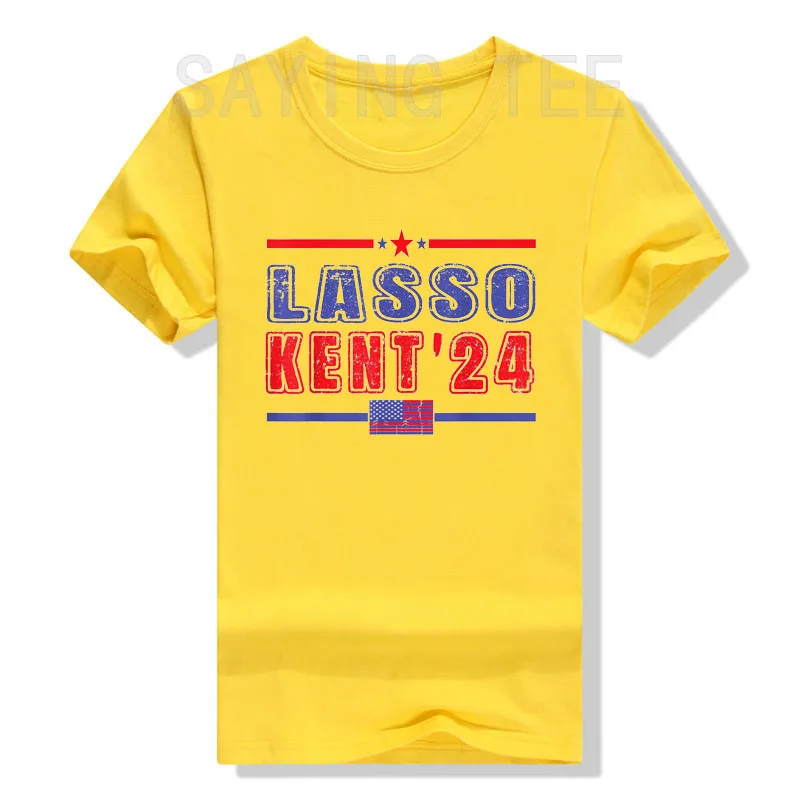 Lasso Kent' 24 Funny Usa Flag Sports 4th of July T-Shirt Funny 2024 Election Graphic Tee Tops Letters Printed Sayings Outfits