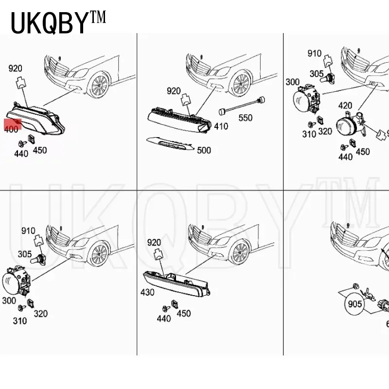 الجانب الأيسر من أضواء النهار الجري، LED W207 W212 E 220 A2128200756 A2128200856 A2049068900 A2049069000 A0999065300 A0999065400