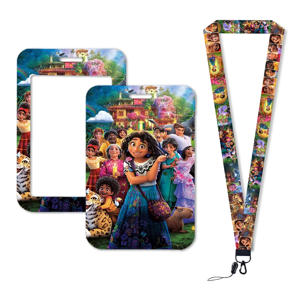 

W Disney Encanto Women's Name Card Student Campus Card Hanging Neck Bag Card Holder Lanyard ID Card Case Drop Shipping