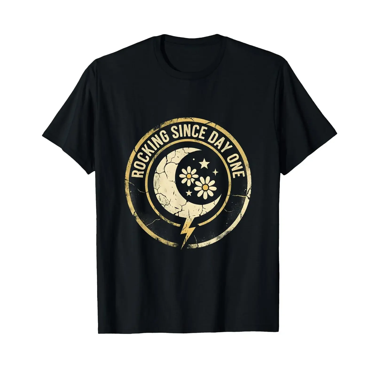 Vintage Rock Band Rocking Since Day One Design T Shirt vintage Washed streetwear Comfortable designer clothes Casual Stylish