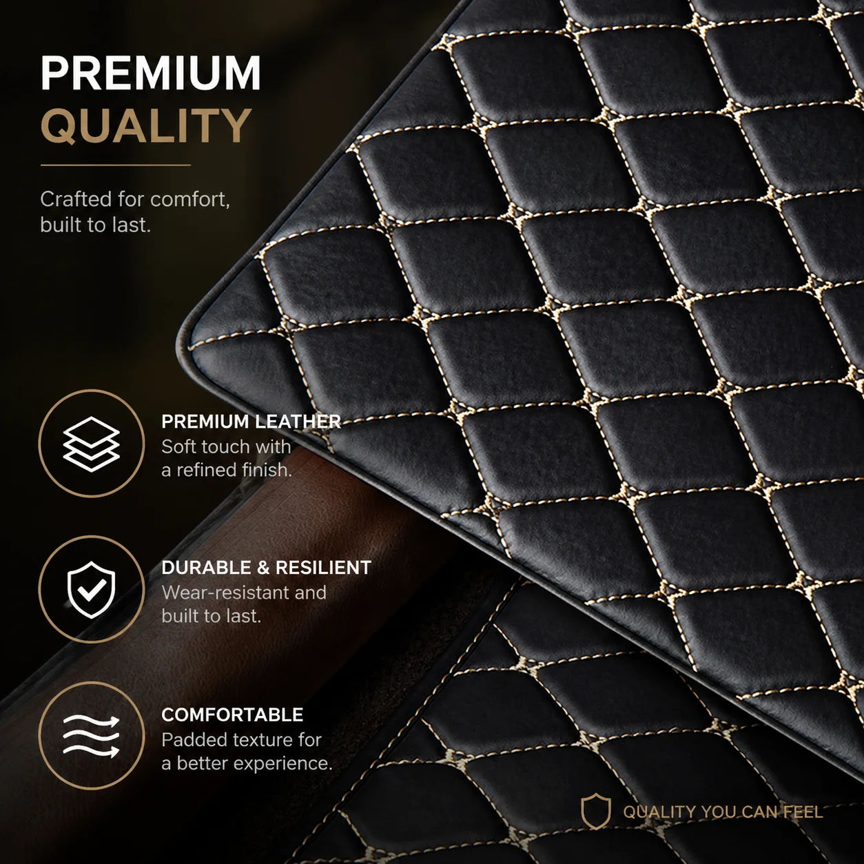 5Pcs Premium PU Leather Car Floor Mats, All-Round Wrap Foot Liners, Waterproof Anti-Slip Auto Interior Floor Pads
