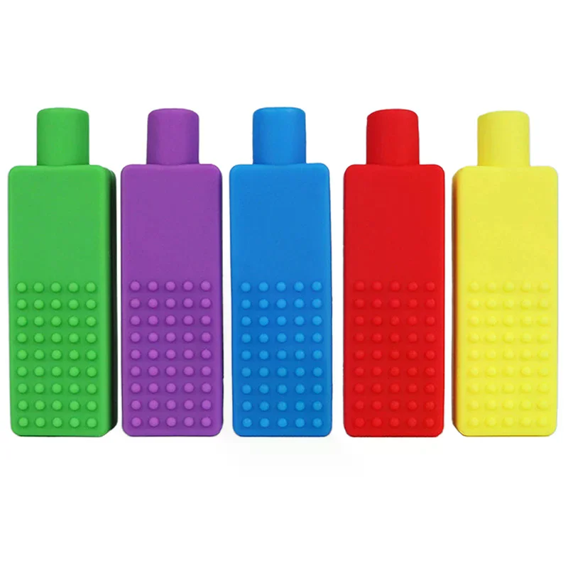 1 قطعة قلم رصاص قابل للمضغ توبر لدغة سيليكون عضاضة غطاء رصاص لعبة حسية