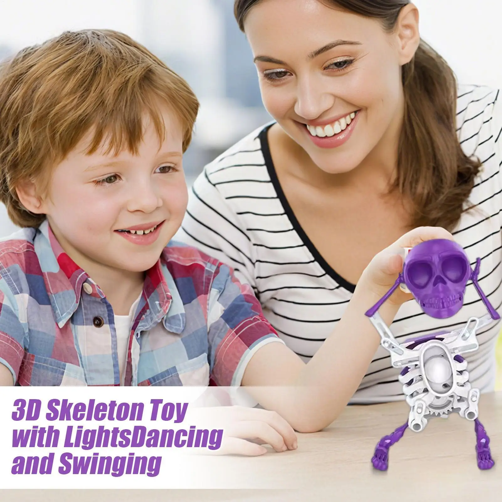 هالوين الرقص الهيكل العظمي عقارب الساعة يتأرجح ثلاثية الأبعاد نموذج الهيكل العظمي هالوين عقارب الساعة لعبة على شكل جمجمة للأطفال غرفة الجدول الرف دراسة