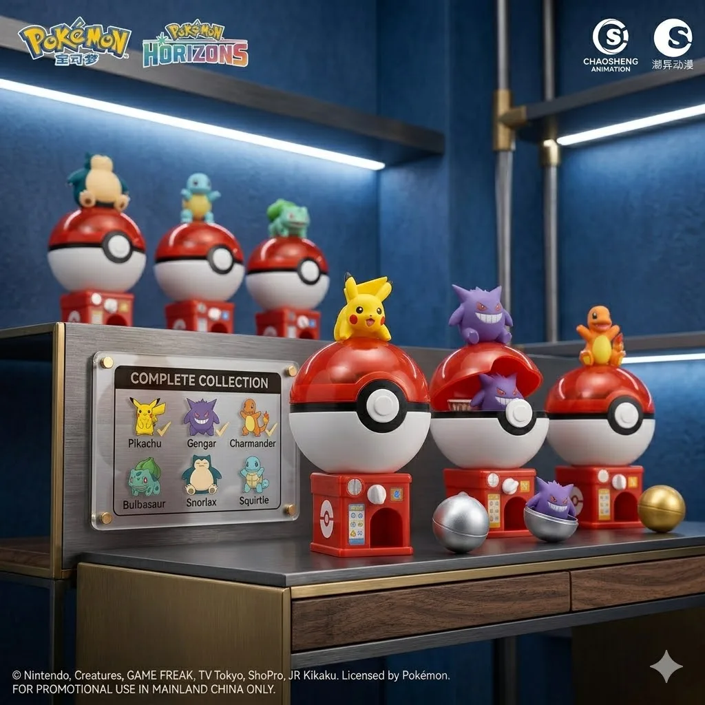 

Official Chaosheng Animation Pokémon Pikachu Blind Box Mini Gashapon Machine Collectible Mystery Figures