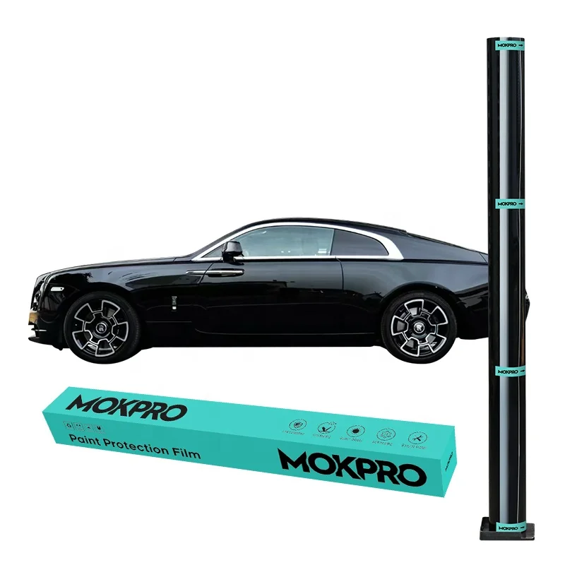 

FOR MOKPRO Glossy Black PPF TPU Self Healing Car Wrap 1.52*15M 7.5mil Anti-Yellowing Protective Film for Car Body