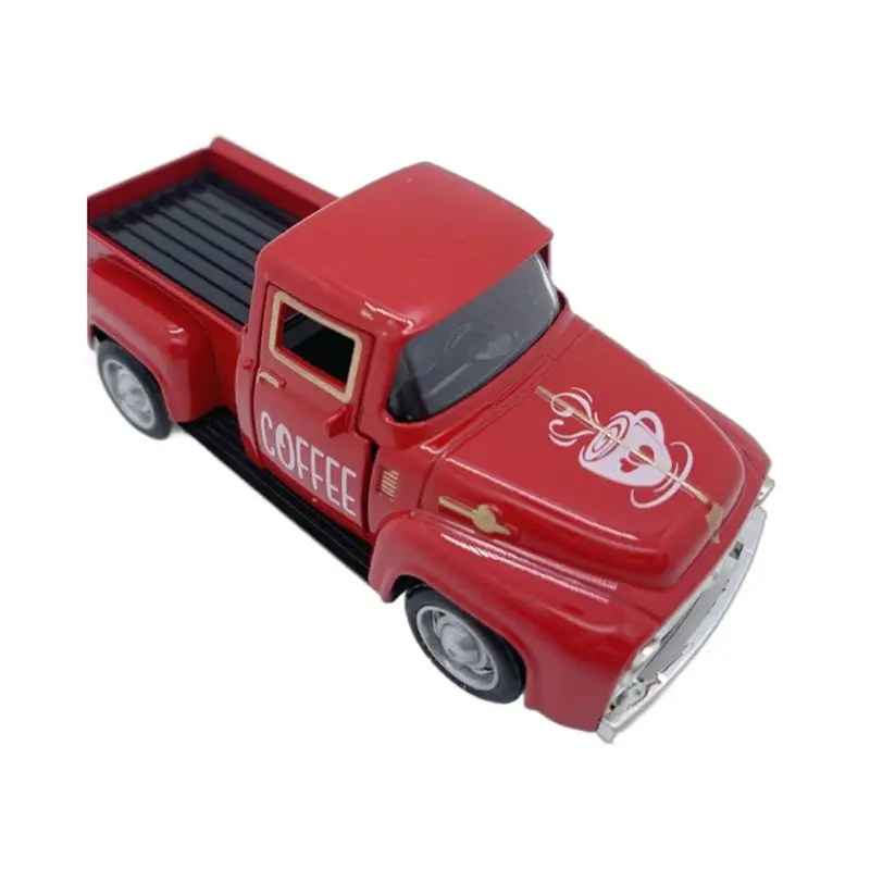 

A63T-Coffee Bar Metal Truck Retro Pickup Mini Diecast Truck For Farmhouse Coffee Station Table Top Decor