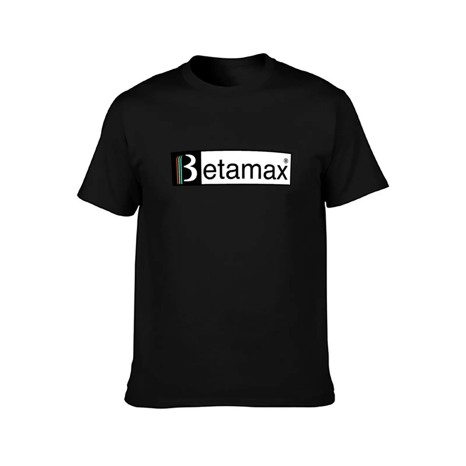 Betamax Logo T-Shirt Simple Solid Color Crew Neck Tee T-Shirt - view 2