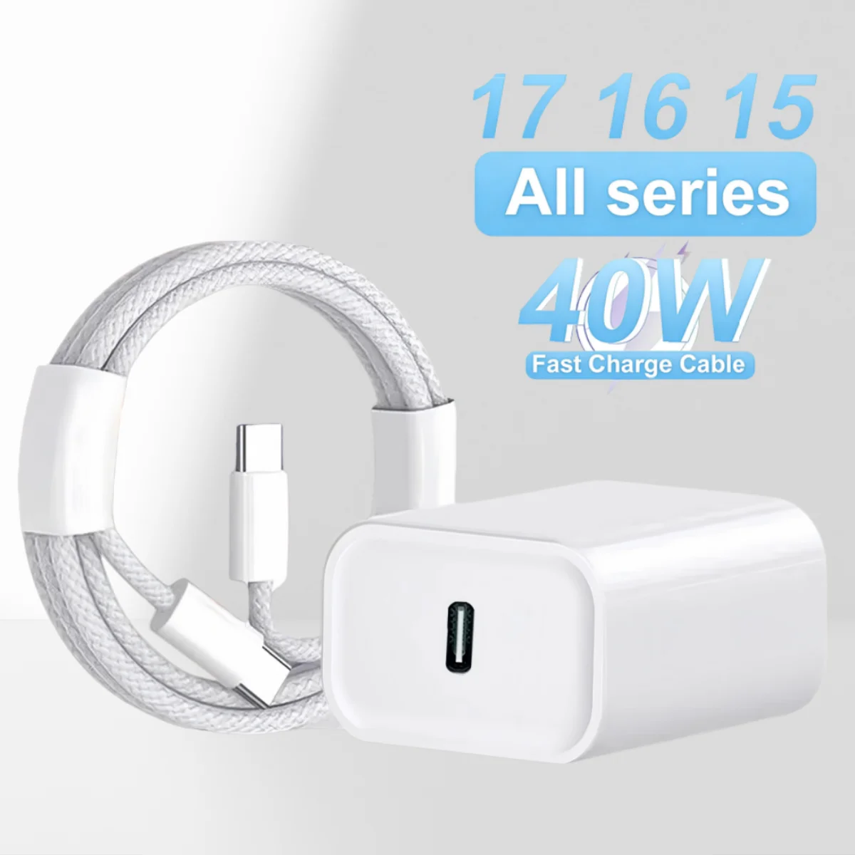 PD 40W Fast Charger For iPhone 16 15 11 12 13 14 Pro Max Plus iPad Air Fast Charging Cable USB C Type C Data Line Phone Charger
