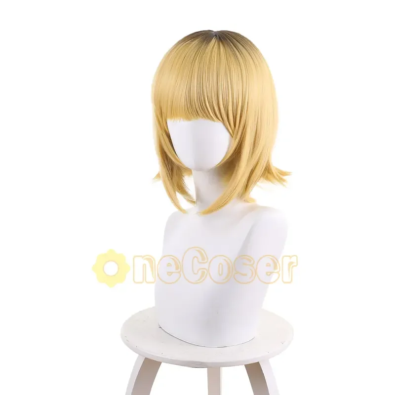 IN STOCK Mem-Cho Cosplay Wig Anime Oshi No Ko Me-san Short Blonde Black Hair Devil Horns B-Komachi Fiber Hair +Free Wig Cap