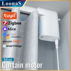 Electric Cornice Mini Tuya Zigbee Smart Curtain Motor Automatic System Rail Rod Support Alexa Alice Google Assistant Smartthings