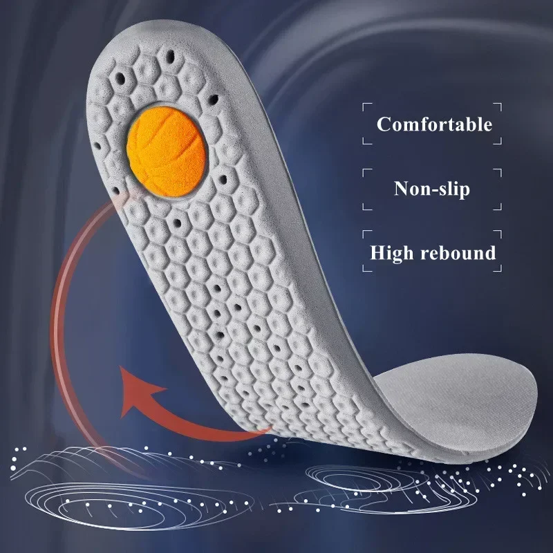 1Pair Memory Foam Sport Insoles for Men And Women Breathable Mesh Deodorant Orthopedic Shoe Sole Cushion for Running Sneakers