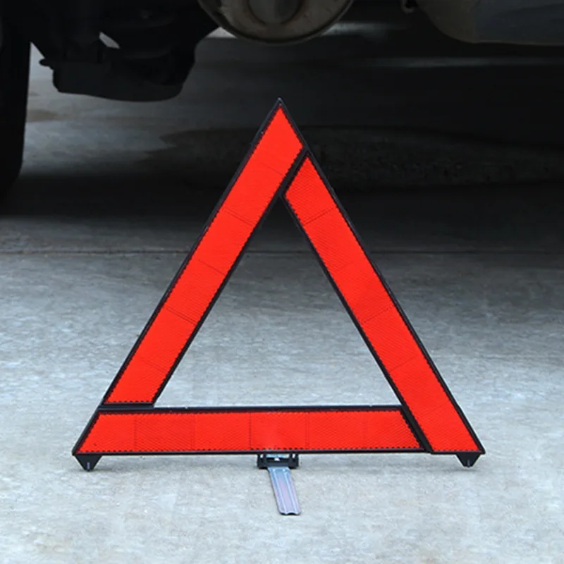 

Car Triangle Reflective Tripod Emergency Breakdown Warning Reflective Sticker Safety Hazard Foldable Stop Sign Car Accessories