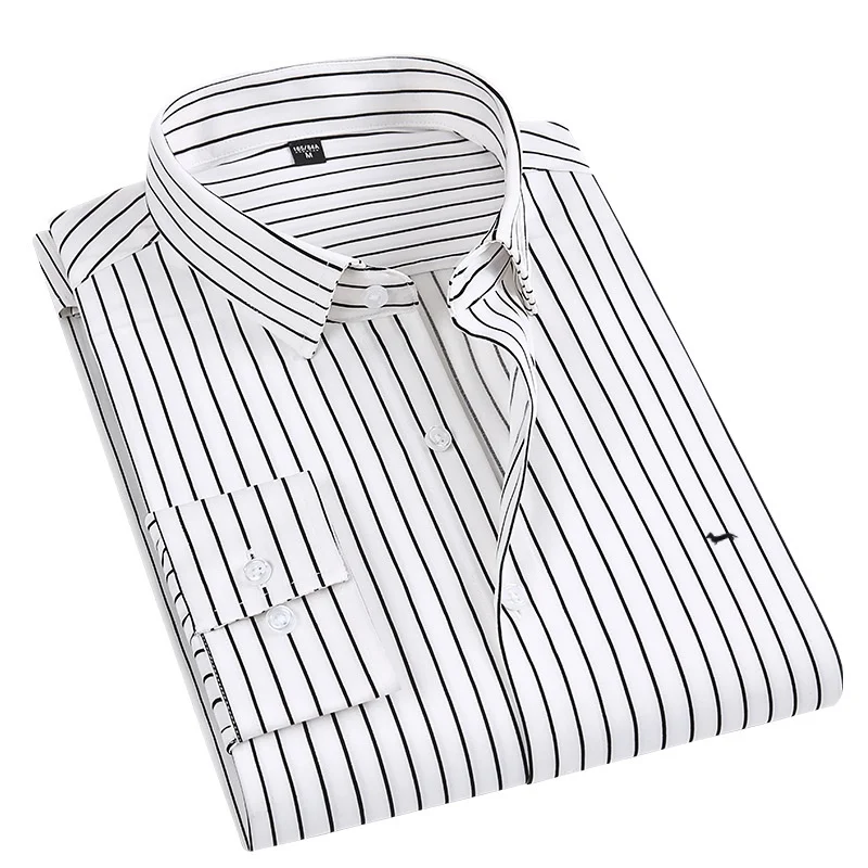 New Spring Autumn Men Casual Striped Cotton Bamboo Fiber Long Sleeve Harmont Male Blouse Slim Fit Asia Size Blaine Shirts