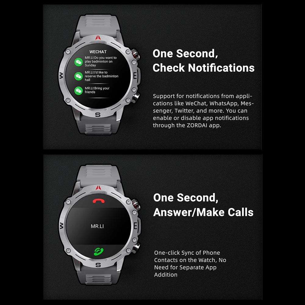 Esportes ao ar livre Smartwatch com Blue Tooth Call, relógio inteligente masculino, IP68 impermeável, freqüência cardíaca, pulseira de ECG, NFC 2023, nova bússola, 1,5"